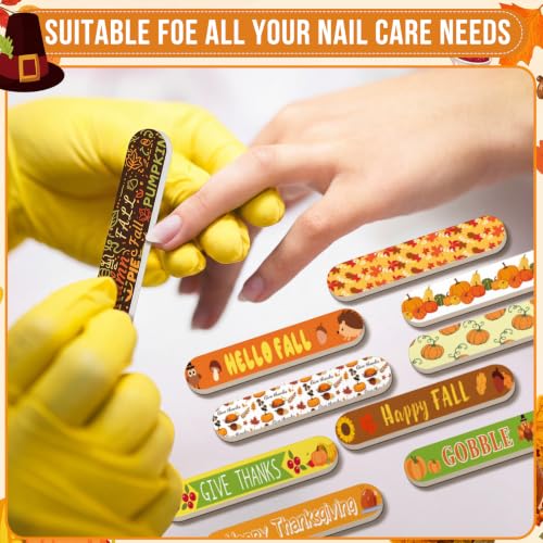 50 Pack Fall Mini Nail Files Pumpkin Gifts for Women - style: Fall