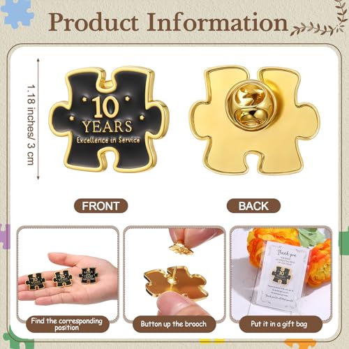 20 Set Year of Service Pin Employee Appreciation Gifts Bulk - style: 10 Year