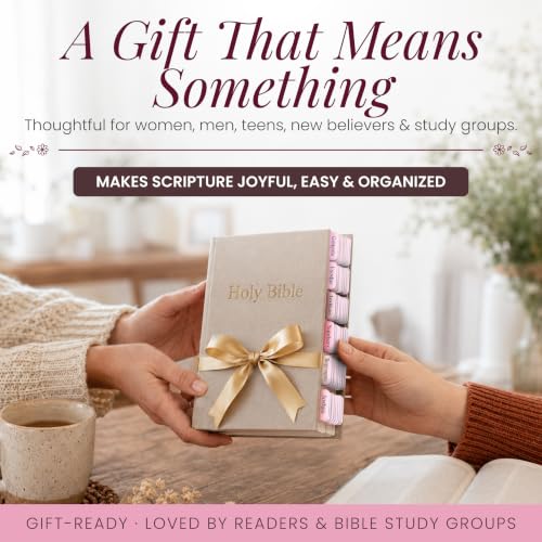 90 Christian Bible Tabs for Women, Men, and Kids - Pink Gradient - color: Pink Gradient