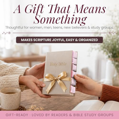 90 Christian Bible Tabs for Women, Men, and Kids - Pink Gradient - color: Pink Gradient