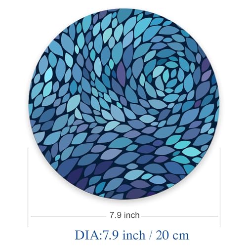 Mouse Pad, Abstract Colours Customized Premium-Textured Round Mouse Pad, Washable Mousepads with Non-Slip Rubber Base Computer Mouse Pads for Wireless Mouse 7.9×7.9×0.12 inches - color: Abstract Colours