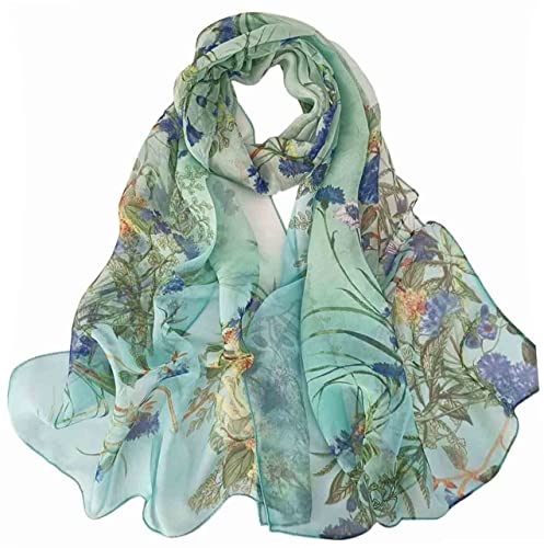 Pokeedioty Scarfs for Women Lightweight Scarves Elegant Floral Pattern Sheer Scarfs Shawls Wraps - color: Yh-120
