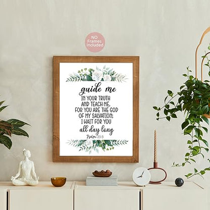 MTL HOE Scripture Wall Art Christian Wall art Poster- Eucalyptus Bible Verse Wall Art Set of 6 (8x10) Christian Wall Decor - Positive Quotes Bible Scripture Wall Art, Christian Art Prints Wall Decor