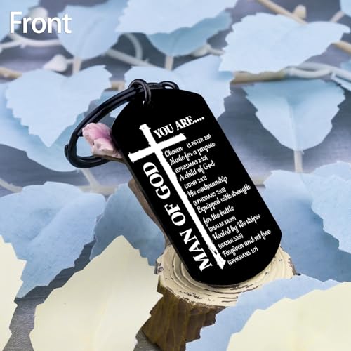 Christian Gifts for Men Bible Verse Keychain for Men Cross Keychain