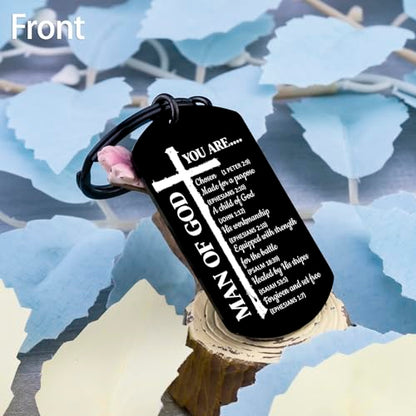 Christian Gifts for Men Bible Verse Keychain for Men Cross Keychain