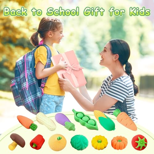 30 Pcs Vegetable Erasers for Kids - 3D Take Apart Puzzle Erasers for Desk Pet, Classroom Prizes, Game Rewards, Party Favors, Class Treasure Box - color: Vegetable-30