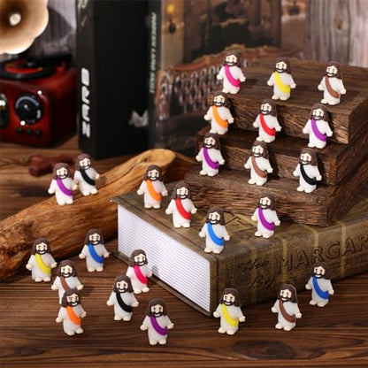 Barydat 100 Pcs Little Jesus Figures, Halloween Prank Props, Vibrant Colors - color: Vibrant Colors