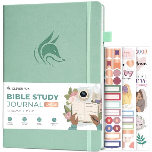 Clever Fox Bible Study Journal, Guide, Supplies for Women 7x10 Mint Cream - color: Mint Cream, size: Smaller than A4 (7" x 10")