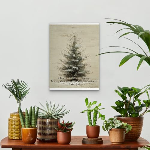 KSDUT Christian Christmas Pine Tree Framed Wall Art 11x14 Inch - color: Christmas-15