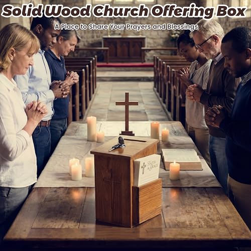 Sliner Prayer Request Box Wood Church Offering Box, Wood - color: Wood