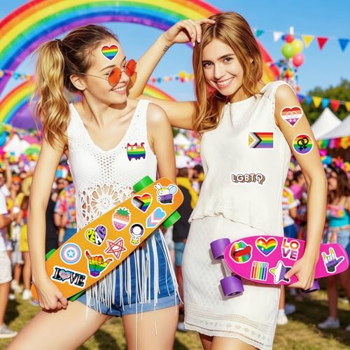 300 PCS Pride Stickers Bulk, Mixed All Kinds of LGBTQ+ Stickers for Trans Lesbian LGBTQ Bi, Gay Pride Accessories, Rainbow Stickers for Pride Month Decorations & Party Supplies(No Duplicates) - style: 300 PCS Pride Stickers