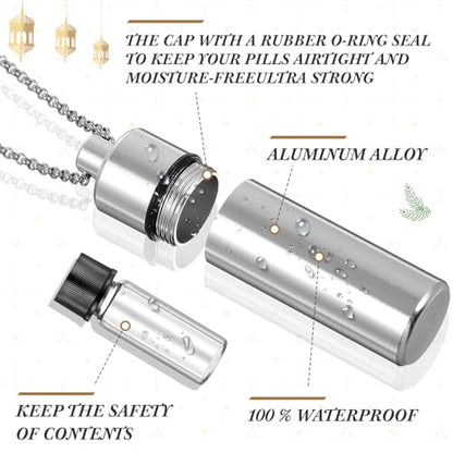Tandefio 10 Sets Anointing Oil Bottles Necklace Bulk Catholic Holy Water Bottles Necklace with Empty Glass Vial Eyedropper Cross Pendant for Baptism Party Favors Christian First Communion Gifts
