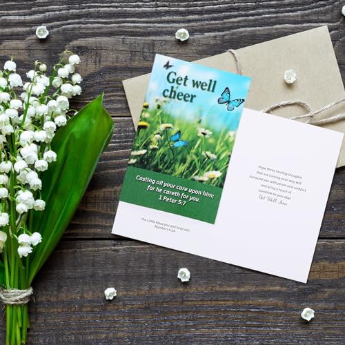50 Pack Christian Get Well Cards with Envelopes, 10 Designs, 4 x 6 Inch - style: Landscape