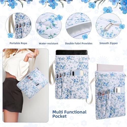 Gilprop Bible Book Sleeve 11" x 9" Blue Floral Quilted Zippered - style: Blue Floral
