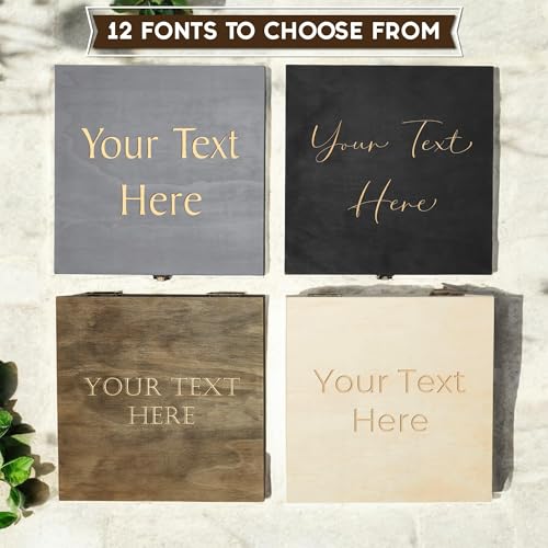 Personalized Wooden Keepsake Box, Custom Engraved Memory Box with Lid - style: 1. Your Text Here