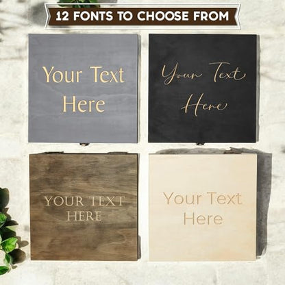 Personalized Wooden Keepsake Box, Custom Engraved Memory Box with Lid - style: 1. Your Text Here