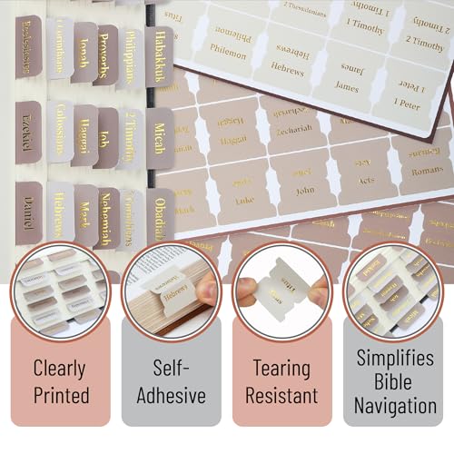 Mr. Pen- Laminated Bible Tabs, 75 pcs, Easy-to-Read & Apply - color: Mystic Forest