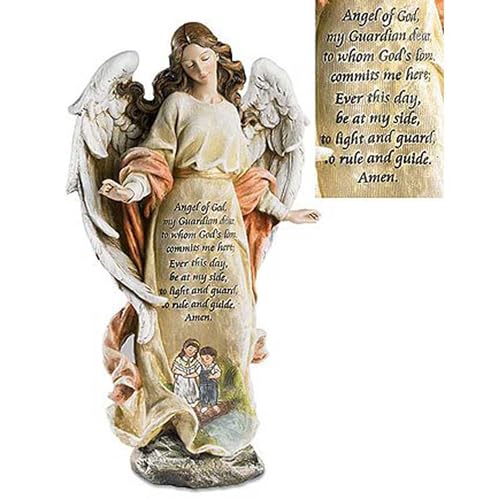 Avalon Gallery Figures of Faith Collection Gift Boxed Figurine with Prayer Inscription, 12.25-Inch, Guardian Angel with Children - color: Guardian Angel With Children, size: 12.25-Inch
