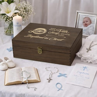 Baptism Memory Box, Engraved Christening & First Communion Gift, XL Size - size: X-Large, style: Baptism