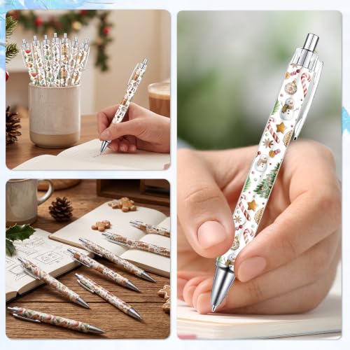 Wxiben 24 Pcs Christmas Gingerbread Man Ballpoint Pens, 1.0mm Black Ink - color: Christmas Gingerbread Man