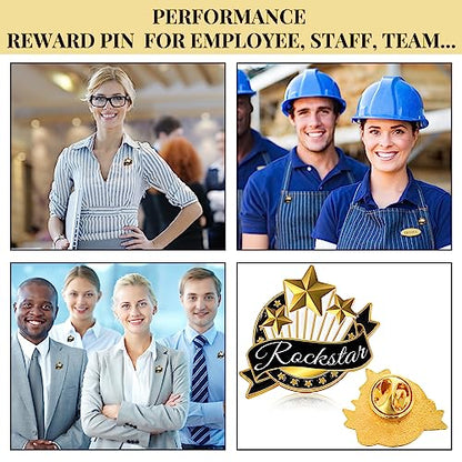 Ceenna 50 Pcs Employee of the Month Star Lapel Pins, Rock - style: Rock