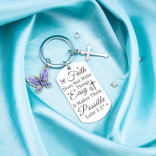 Christian Gift for Women Inspirational Cross Keychain Faith Gift for Sister