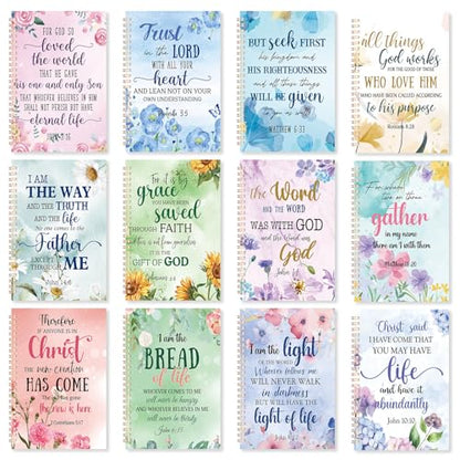 Supervitae 12 Pack Christian Journals Notebooks Gifts for Women,Pastel - style: Pastel