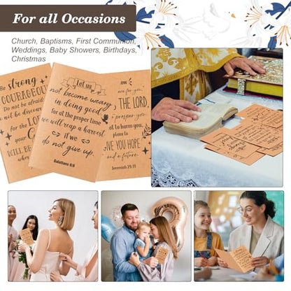 100 Sets Bible Verse Cards, with Envelopes Stickers, Kraft - style: Kraft