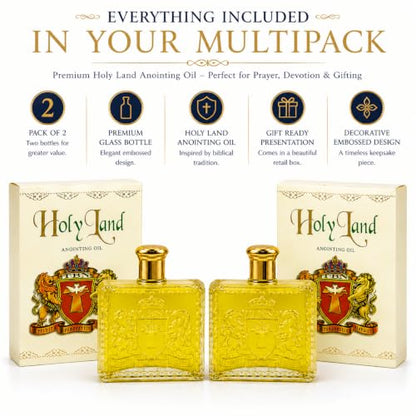 Holy Land Anointing Oil with Frankincense & Myrrh - 50ml (Pack of 2) - size: 1.7 Fl Oz (Pack of 2)