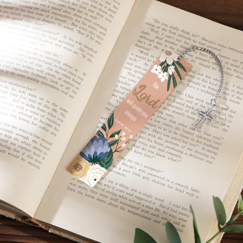 Christian Gifts Bible Bookmark, Religious Bible Verse Metal Bookmark, Inspirational Christian Bookmarks for Women, Her, Book Lovers, Friends, Coworker, Mother, Sister, Wife - style: The Lord will guide you always