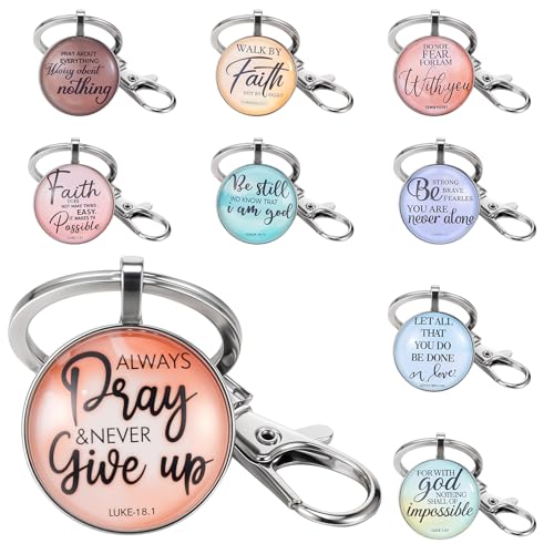 Lemecima 18Pcs Christian Keychain Bulk Bible Verse Religious Keychain Scripture Quote Inspirational Gifts Supplies for Men Women