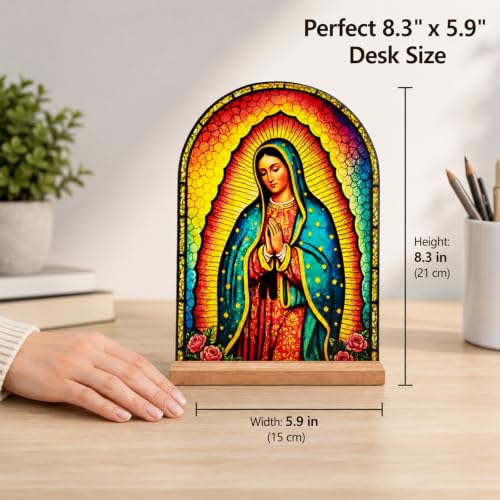 TALPGOD Our Lady of Guadalupe Stand Catholic Ornament Statue – Virgin Mary Statue Acrylic Tabletop Décor for Home Altar & Desk, Christian Gift for Women & Men - color: Guadalupe