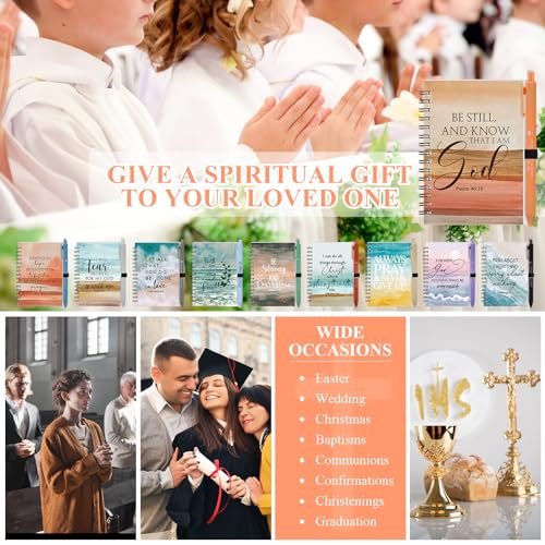 Harloon 40 Set Christian Gift Bible Verse Notebooks Pens, Mini Bibles Bulk
