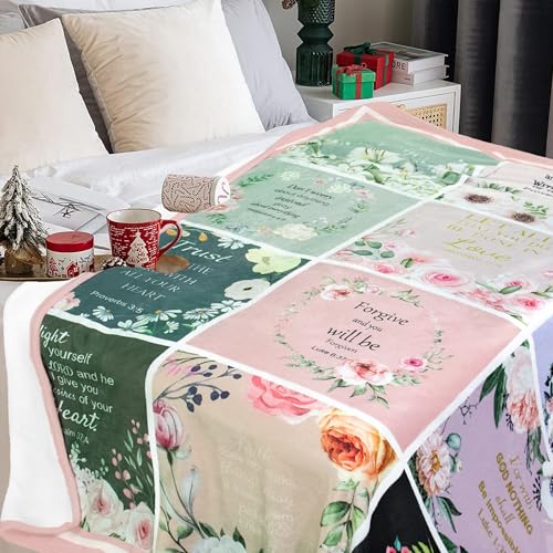 Christian Gifts for Women, Religious Birthday Blanket 60"X50" - color: Flower-christian