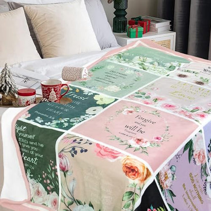 Christian Gifts for Women, Religious Birthday Blanket 60"X50" - color: Flower-christian