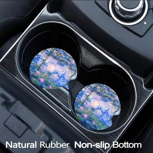 Car Coasters for Cup Holders - Water Lilies Artistry - color: Water Lilies Artistry