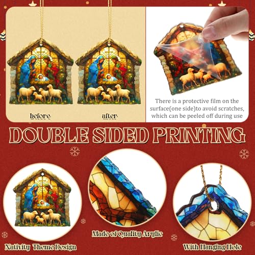 Halloscume 24 Pcs Christmas Nativity Scene Ornaments Bulk, House Shape - style: House Style