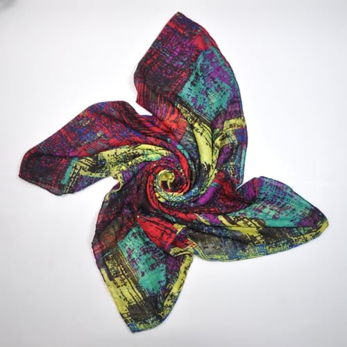Jersey Knit Infinity Scarf Colorful Head Wrap for Travel - color: Color-b05