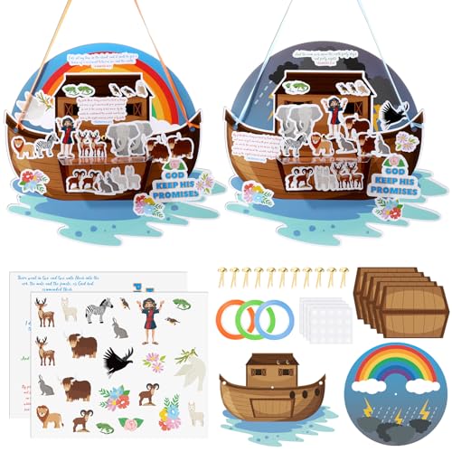 Tenceur 25 Sets DIY Noah's Ark Animal Sticker Scene Kit
