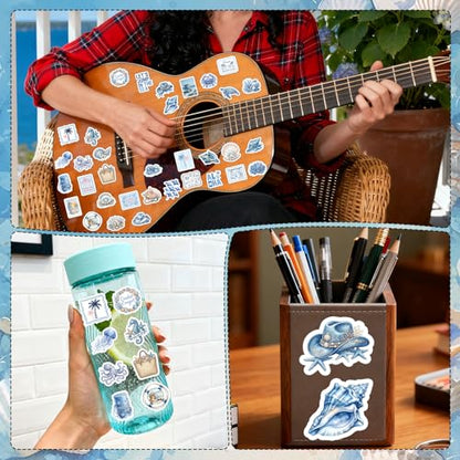 50 Pcs Beach Coastal Granddaughter Stickers Blue Ocean Decals - style: Beach Coastal