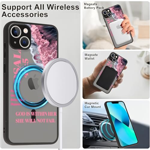 Magnetic Bible Verse Phone Case for iPhone 13 6.1",Compatible with MagSafe,Jesus Famous Quotes Pattern Aesthetic Design TPU Shockproof Protective Phone Cover for Girls Women - color: Jesus, size: for iPhone 13
