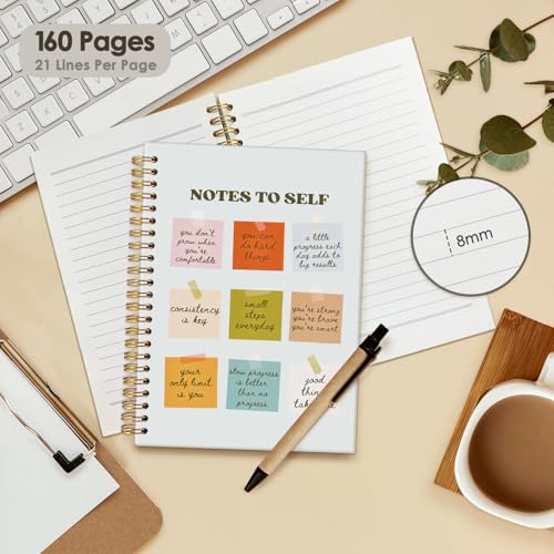 Note to Self Mental Health Journal, Inspirational Spiral Notebook, Motivational Positivity Journal, Inspirational Journal for Women, Positive Affirmations Quote Hardcover Notebooks 5.5x8.3 - color: Notes to self