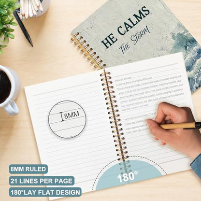 Ocean Christian Spiral Notebook 5.5x8.3 - color: White Ocean Christian