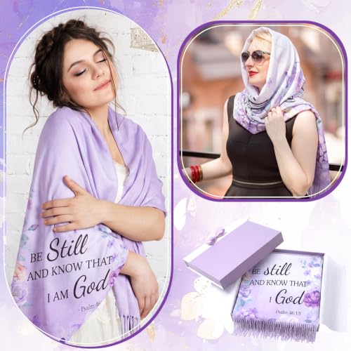 Hercicy Christian Prayer Shawl for Women, Floral Scripture Prayer Scarf