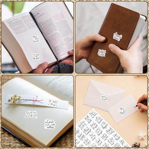 LINAYE 24 Sheets Bible Verse Christian Stickers, 960 PCS Inspirational Scripture Faith Jesus Stickers for Bible Journaling,Scrapbooking,Planner,Water Bottles, Prayer Board Supplies for Adults Women - style: Bible Verse 24 Sheets