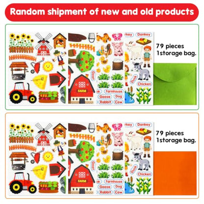 PENGFULL Felt Flannel Board Story Pieces for Toddlers Preschool, Kids Interactive Storytelling Teaching Play Kits with Words Felt Pieces (New Farm)
