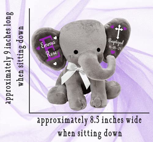 Baptism, Christening, Godchild, Godparent Gift - Personalized Plush Elephant