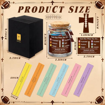 Lunmon Football Bible Jar Color-coded Bible Verses Catholic Scripture Jar - style: Football