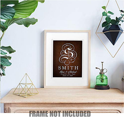 A&T ARTWORK Family Sign - Photo Prints Gift, Anniversary, with Couple's Name, Member Name and Date Established. 14x11 inches & D-Mats UNFRAMED - color: Family Sign, size: 11x14"