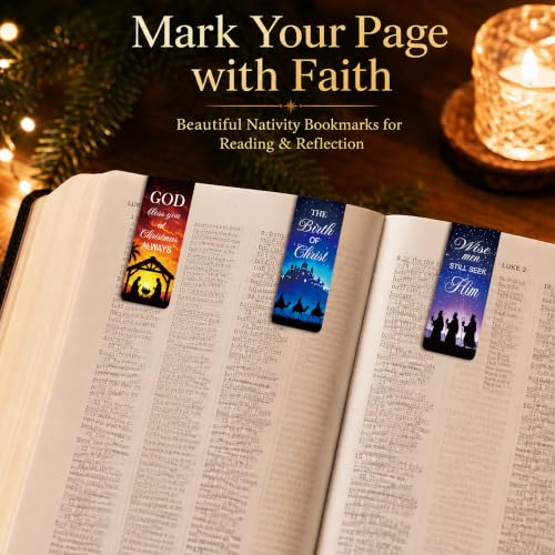 Nativity Magnetic Bookmarks, 24 Pcs Christ Birth Magnet Book Marks Clips - style: Nativity 01